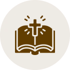 Religious book with cross symbol